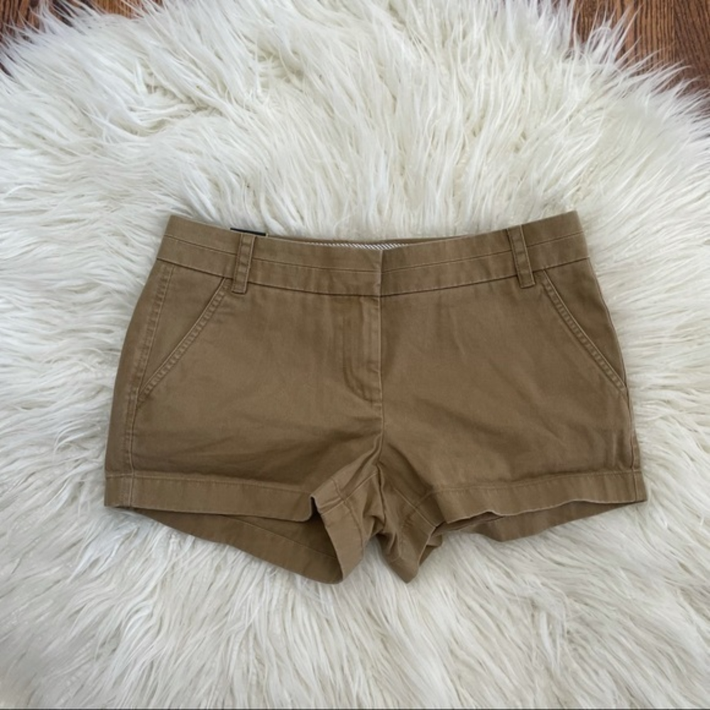 J. Crew tan khaki chino cotton shorts size 4 NWT‎